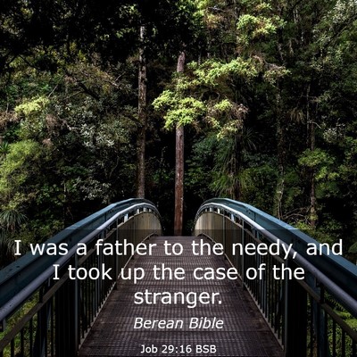 Picture 03 - Job 29:16 BSB - I was a father to the needy, and I took up the - Bible Verse Picture