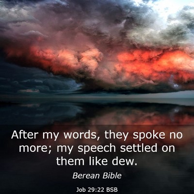 Picture 03 - Job 29:22 BSB - After my words, they spoke no more; my speech - Bible Verse Picture