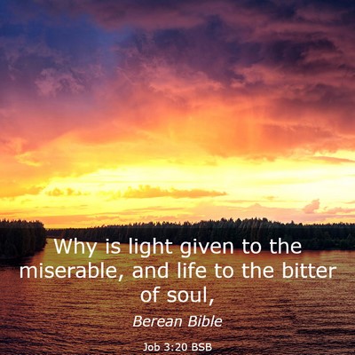 Picture 03 - Job 3:20 BSB - Why is light given to the miserable, and life to - Bible Verse Picture