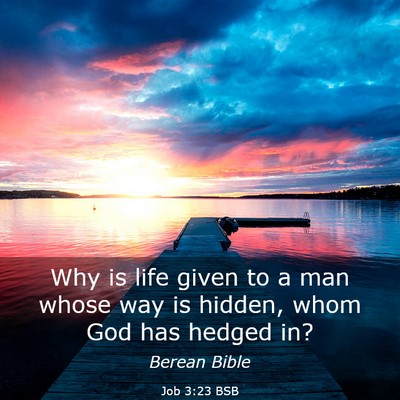 Picture 03 - Job 3:23 BSB - Why is life given to a man whose way is hidden, - Bible Verse Picture