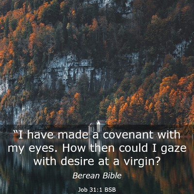Picture 03 - Job 31:1 BSB - “I have made a covenant with my eyes. How then - Bible Verse Picture
