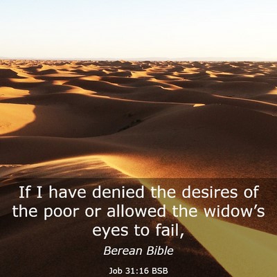 Picture 03 - Job 31:16 BSB - If I have denied the desires of the poor or - Bible Verse Picture