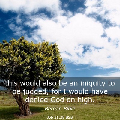 Picture 03 - Job 31:28 BSB - this would also be an iniquity to be judged, for - Bible Verse Picture