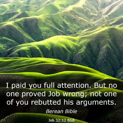 Picture 03 - Job 32:12 BSB - I paid you full attention. But no one proved Job - Bible Verse Picture