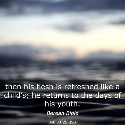 Picture 03 - Job 33:25 BSB - then his flesh is refreshed like a child’s; he - Bible Verse Picture