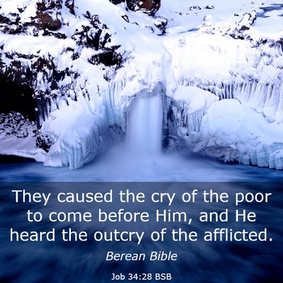 Picture 03 - Job 34:28 BSB - They caused the cry of the poor to come before - Bible Verse Picture