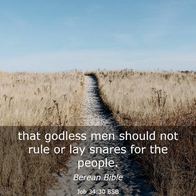 Picture 03 - Job 34:30 BSB - that godless men should not rule or lay snares - Bible Verse Picture