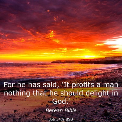 Picture 03 - Job 34:9 BSB - For he has said, ‘It profits a man nothing that - Bible Verse Picture