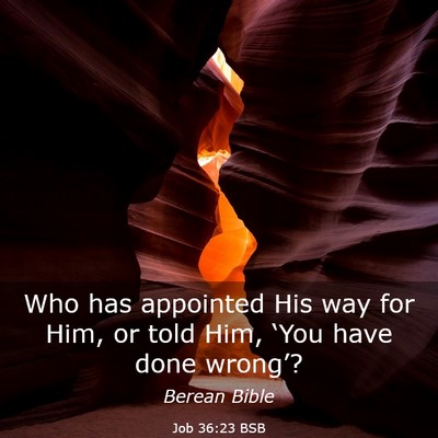 Picture 03 - Job 36:23 BSB - Who has appointed His way for Him, or told Him, - Bible Verse Picture