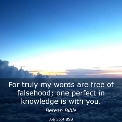 Picture 03 - Job 36:4 BSB - For truly my words are free of falsehood; one - Bible Verse Picture