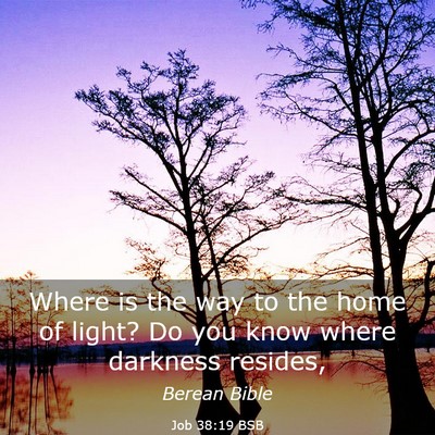 Picture 03 - Job 38:19 BSB - Where is the way to the home of light? Do you - Bible Verse Picture