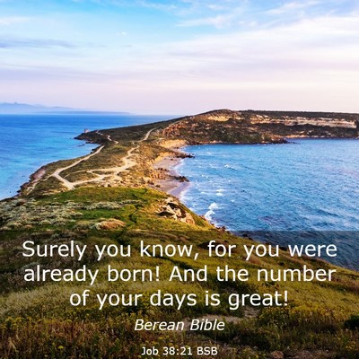 Picture 03 - Job 38:21 BSB - Surely you know, for you were already born! And - Bible Verse Picture
