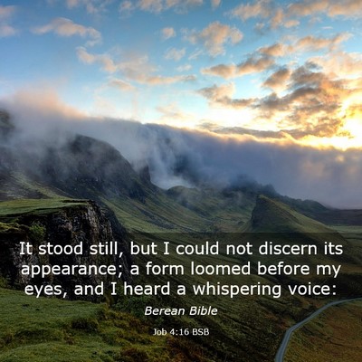 Picture 03 - Job 4:16 BSB - It stood still, but I could not discern its - Bible Verse Picture