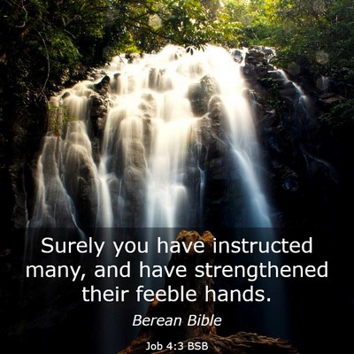 Picture 03 - Job 4:3 BSB - Surely you have instructed many, and have - Bible Verse Picture