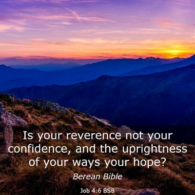 Picture 03 - Job 4:6 BSB - Is your reverence not your confidence, and the - Bible Verse Picture