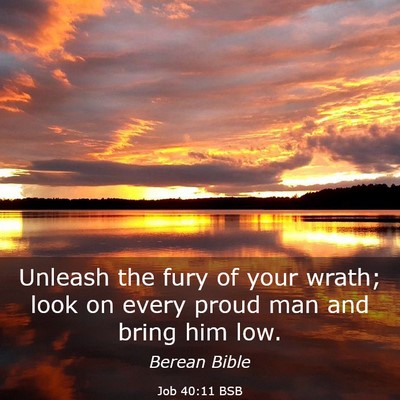 Picture 03 - Job 40:11 BSB - Unleash the fury of your wrath; look on every - Bible Verse Picture