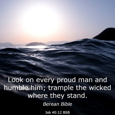 Picture 03 - Job 40:12 BSB - Look on every proud man and humble him; trample - Bible Verse Picture