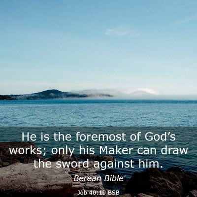 Picture 03 - Job 40:19 BSB - He is the foremost of God’s works; only his - Bible Verse Picture
