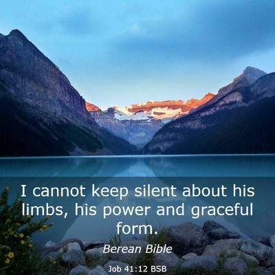Picture 03 - Job 41:12 BSB - I cannot keep silent about his limbs, his power - Bible Verse Picture
