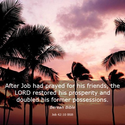 Picture 03 - Job 42:10 BSB - After Job had prayed for his friends, the LORD - Bible Verse Picture