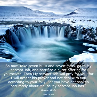 Picture 03 - Job 42:8 BSB - So now, take seven bulls and seven rams, go to My - Bible Verse Picture