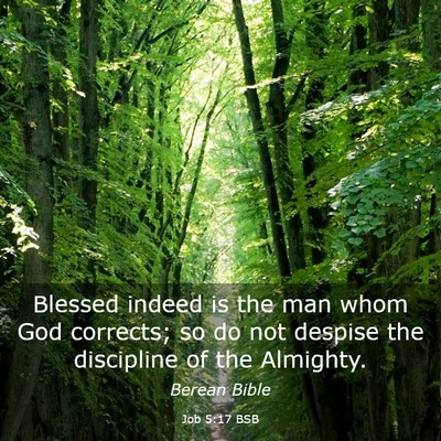 Picture 03 - Job 5:17 BSB - Blessed indeed is the man whom God corrects; so - Bible Verse Picture