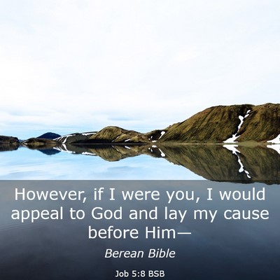 Picture 03 - Job 5:8 BSB - However, if I were you, I would appeal to God and - Bible Verse Picture