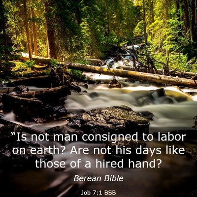Picture 03 - Job 7:1 BSB - “Is not man consigned to labor on earth? Are - Bible Verse Picture