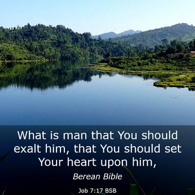 Picture 03 - Job 7:17 BSB - What is man that You should exalt him, that You - Bible Verse Picture