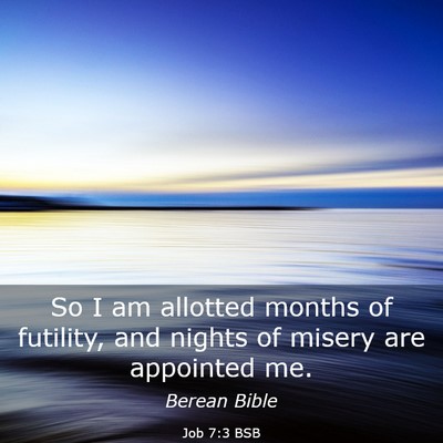 Picture 03 - Job 7:3 BSB - So I am allotted months of futility, and nights - Bible Verse Picture