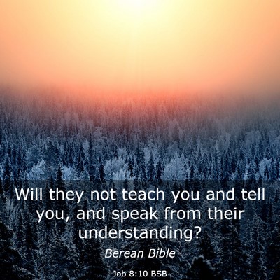 Picture 03 - Job 8:10 BSB - Will they not teach you and tell you, and speak - Bible Verse Picture