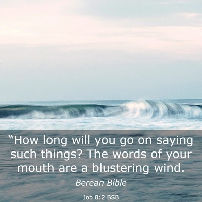 Picture 03 - Job 8:2 BSB - “How long will you go on saying such things? - Bible Verse Picture