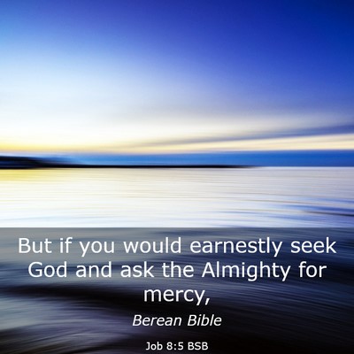 Picture 03 - Job 8:5 BSB - But if you would earnestly seek God and ask the - Bible Verse Picture