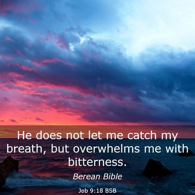 Picture 03 - Job 9:18 BSB - He does not let me catch my breath, but - Bible Verse Picture