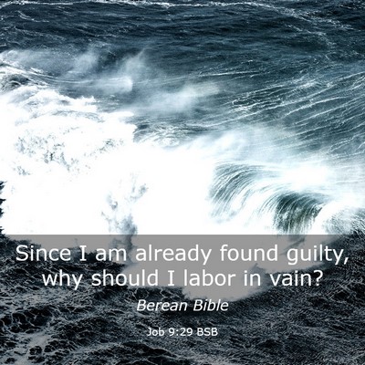 Picture 03 - Job 9:29 BSB - Since I am already found guilty, why should I - Bible Verse Picture
