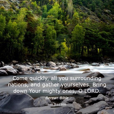 Picture 03 - Joel 3:11 BSB - Come quickly, all you surrounding nations, and - Bible Verse Picture