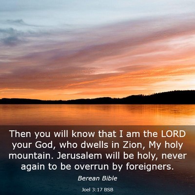 Picture 03 - Joel 3:17 BSB - Then you will know that I am the LORD your God, - Bible Verse Picture