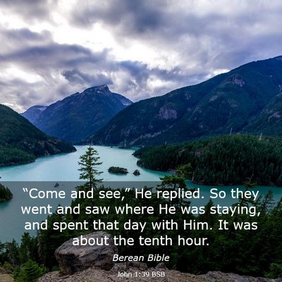 Picture 03 - John 1:39 BSB - “Come and see,” He replied. So they went and - Bible Verse Picture