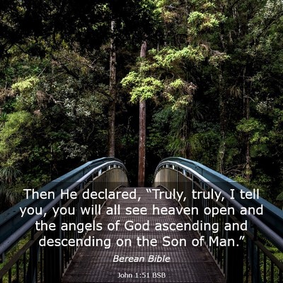 Picture 03 - John 1:51 BSB - Then He declared, “Truly, truly, I tell you, - Bible Verse Picture