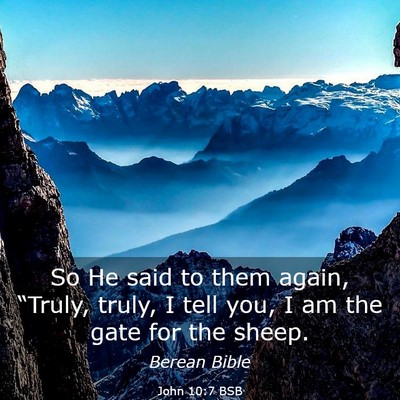 Picture 03 - John 10:7 BSB - So He said to them again, “Truly, truly, I tell - Bible Verse Picture