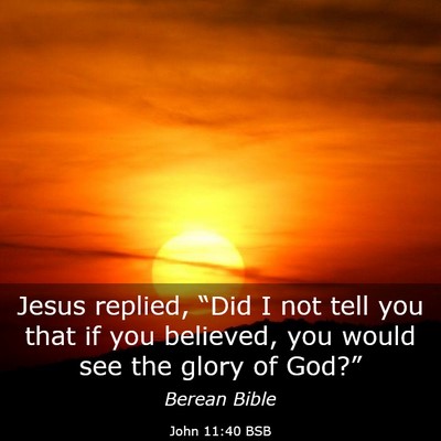 Picture 03 - John 11:40 BSB - Jesus replied, “Did I not tell you that if you - Bible Verse Picture