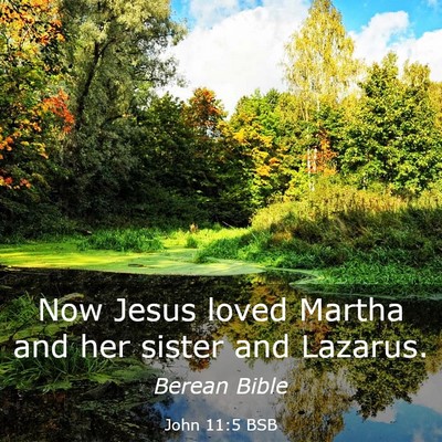 Picture 03 - John 11:5 BSB - Now Jesus loved Martha and her sister and - Bible Verse Picture