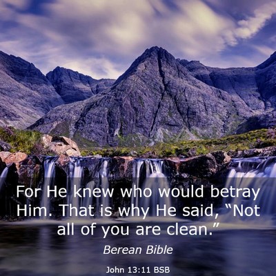 Picture 03 - John 13:11 BSB - For He knew who would betray Him. That is why He - Bible Verse Picture