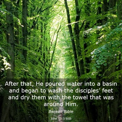 Picture 03 - John 13:5 BSB - After that, He poured water into a basin and - Bible Verse Picture