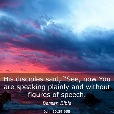 Picture 03 - John 16:29 BSB - His disciples said, “See, now You are speaking - Bible Verse Picture