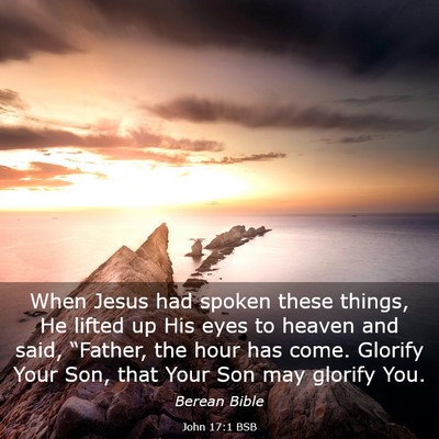 Picture 03 - John 17:1 BSB - When Jesus had spoken these things, He lifted up - Bible Verse Picture