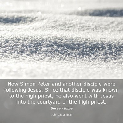 Picture 03 - John 18:15 BSB - Now Simon Peter and another disciple were - Bible Verse Picture