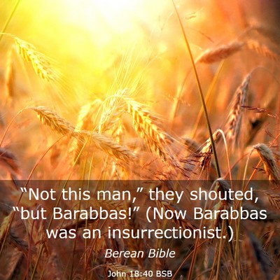 Picture 03 - John 18:40 BSB - “Not this man,” they shouted, “but - Bible Verse Picture