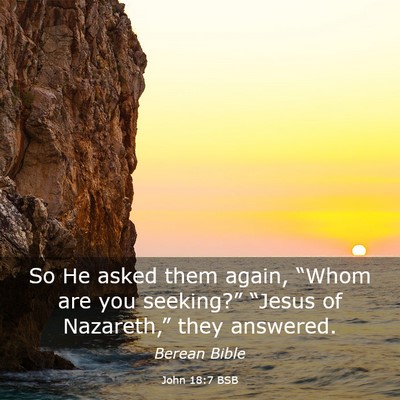 Picture 03 - John 18:7 BSB - So He asked them again, “Whom are you - Bible Verse Picture