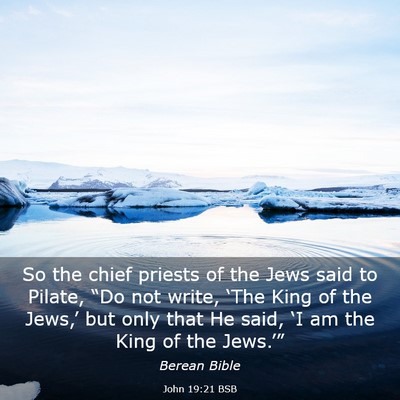 Picture 03 - John 19:21 BSB - So the chief priests of the Jews said to Pilate, - Bible Verse Picture